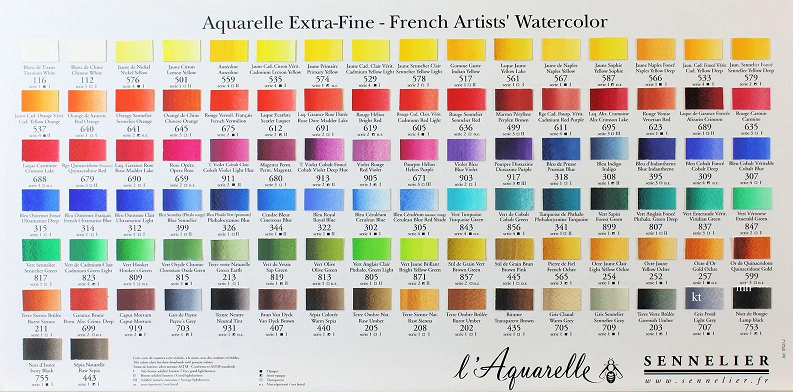 Színskála Sennelier Akvarell 10 ml tubus