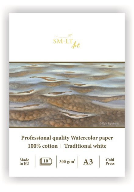 Akvarelltömb - SMLTArt Professional Watercolor 300gr, 100% pamut, 10 lapos művésztömb A3-as méretű